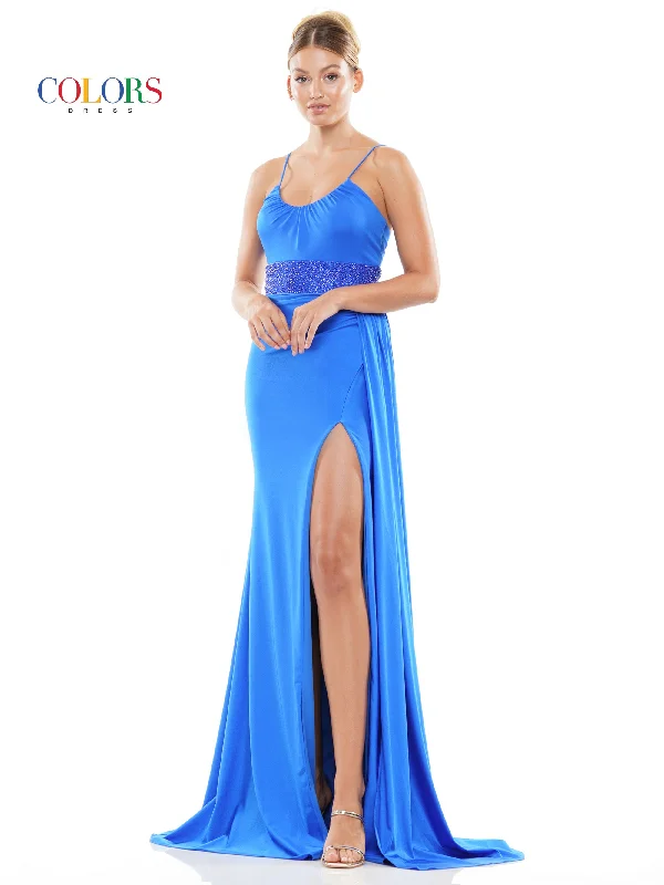 Colors 3099 Long Formal Fitted Prom Dress