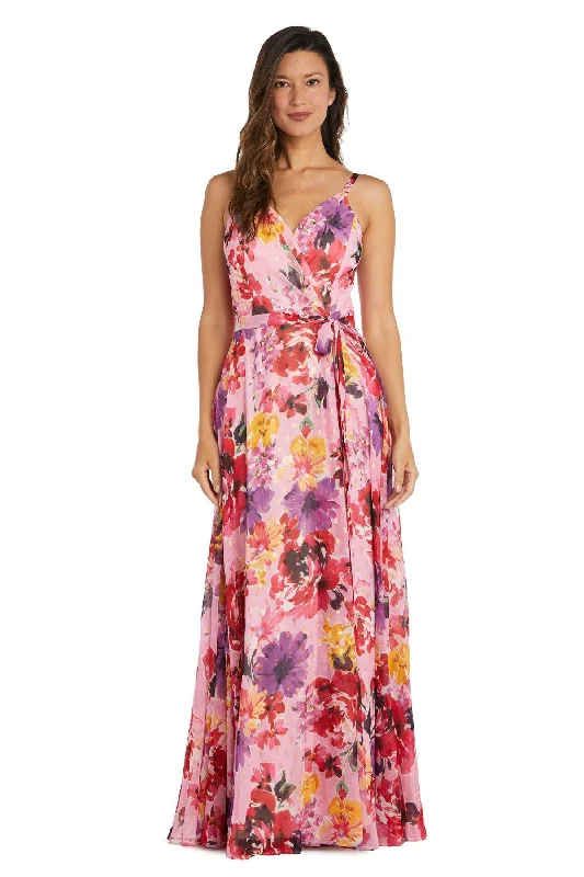 Nightway Long Formal Floral Print Dress 22164