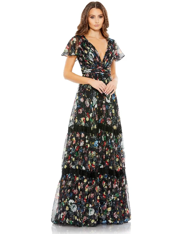 Mac Duggal 67934 Long Mother of the Bride Print Gown