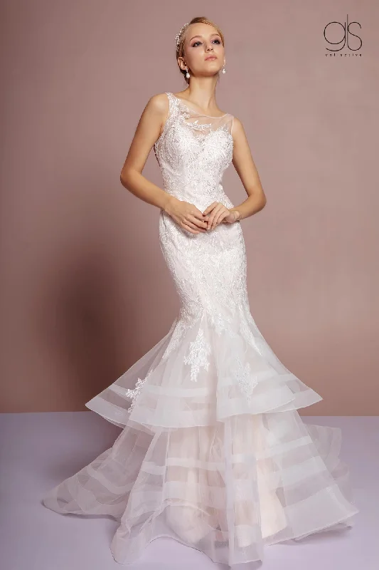 Long Formal Layered Bridal Gown Sale