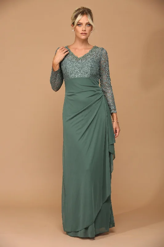 Long Sleeve Formal Mother of the Bride Evening Gown Sale