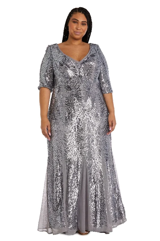 R&M Richards 7565W Plus Size Long Beaded Dress