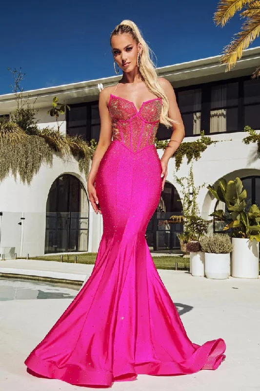 Portia and Scarlett PS23360 Long Beaded Mermaid Prom Dress