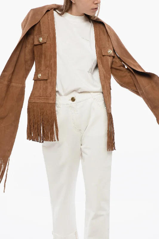 Balmain Fringed Suede Jacket