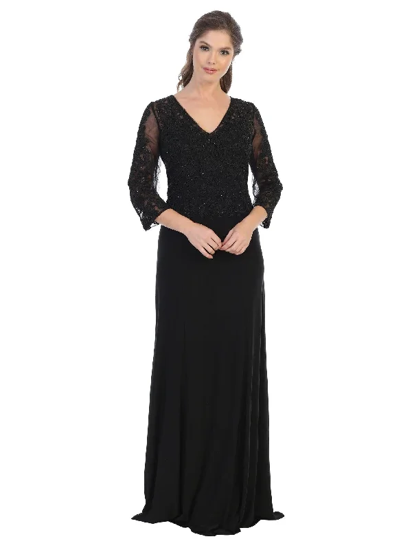 Long Formal 3/4 Sleeve Mother of the Bride Dress