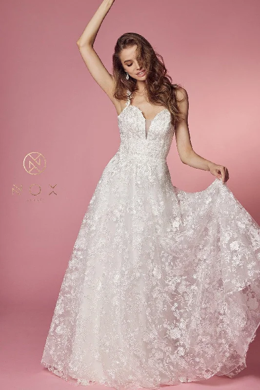 Sleeveless A-Line Long Wedding Gown Sale