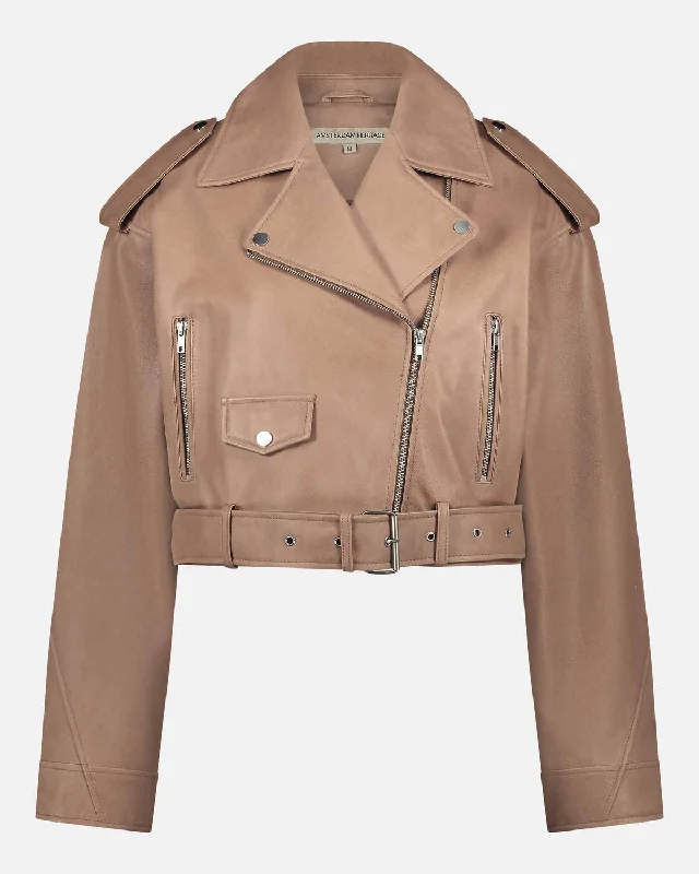 Marlin Leather Jacket In Camel