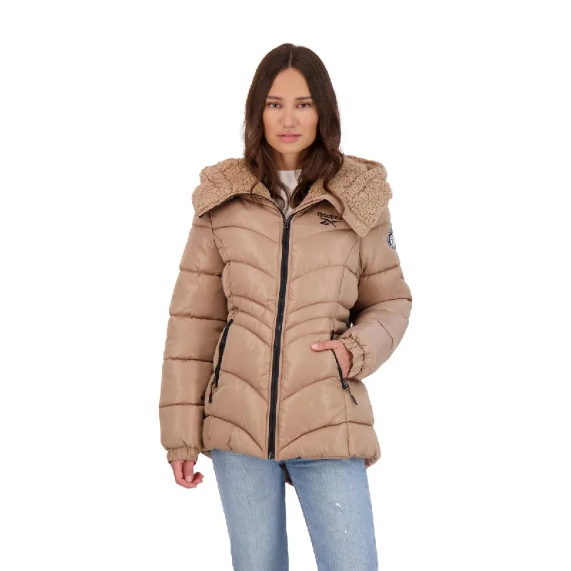 Womens Faux Fur Sherpa Puffer Jacket