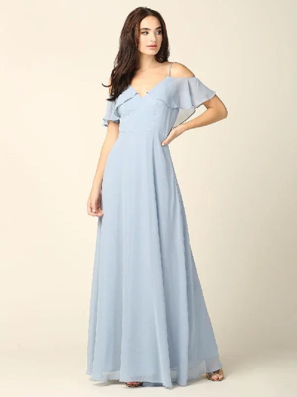 Long Off Shoulder Formal Bridesmaids Dress