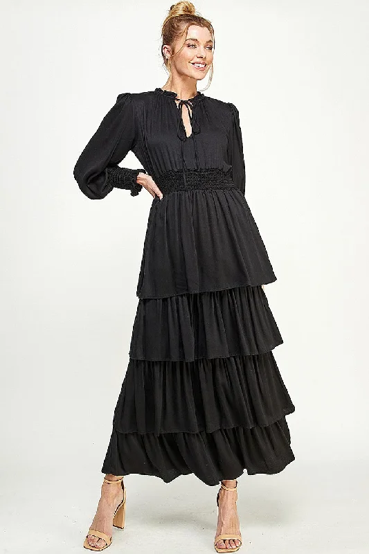 Long Sleeve Tiered Maxi Dress