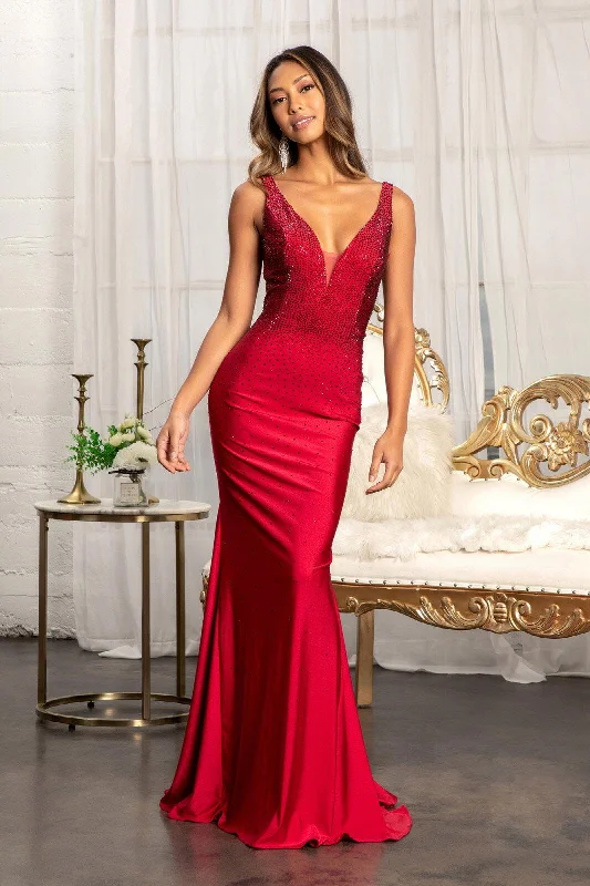 Long Sleeveless Formal Mermaid Fit Prom Dress