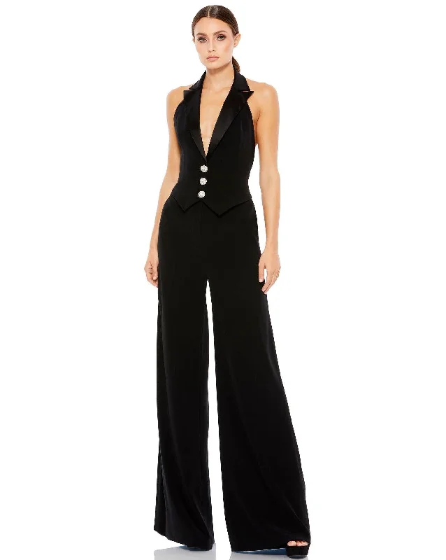 Mac Duggal 2643 Formal Halter Neck Tuxedo Jumpsuit