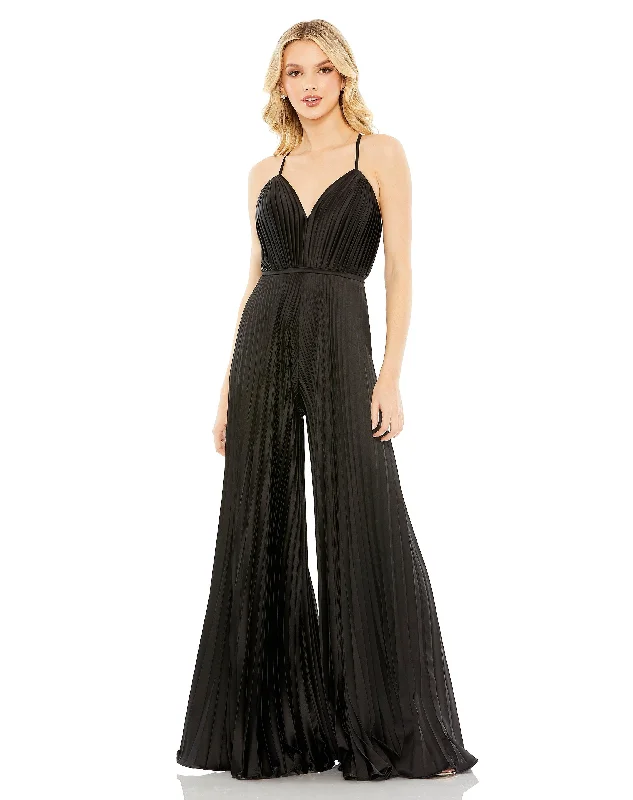 Mac Duggal 26319 Formal Pleated Wide Leg Jumpsuit