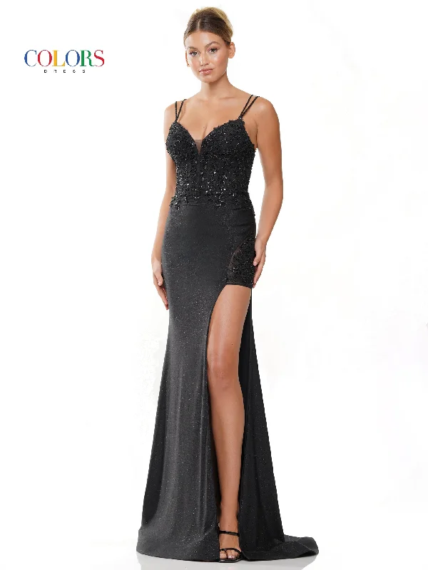 Colors 3095 Prom Long Fitted Formal Dress