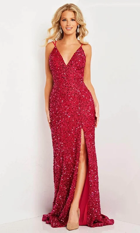 Jovani 36437 Spaghetti Strap Sequin V Neck Prom Dress