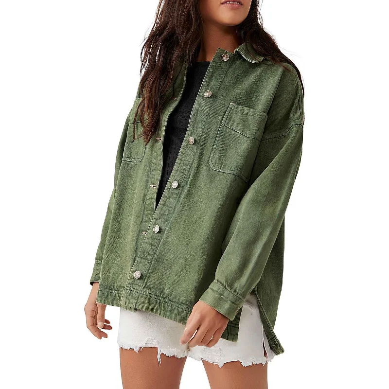 Womens Cotton Oversized Shirt Jacket