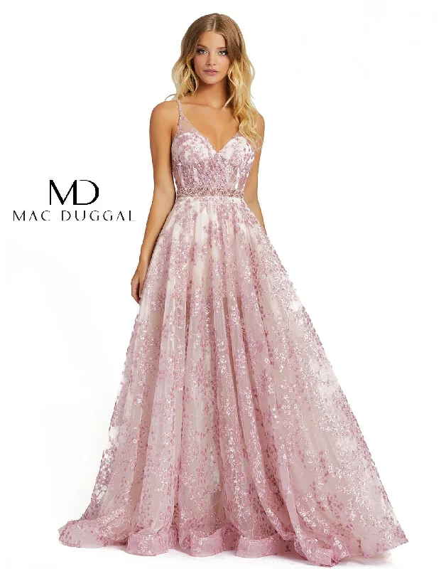 Mac Duggal 67264 Long Spaghetti Strap Prom Gown