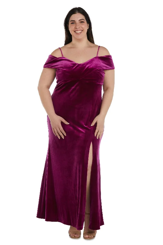 Nightway Long Plus Size Formal Velvet Dress 22094W