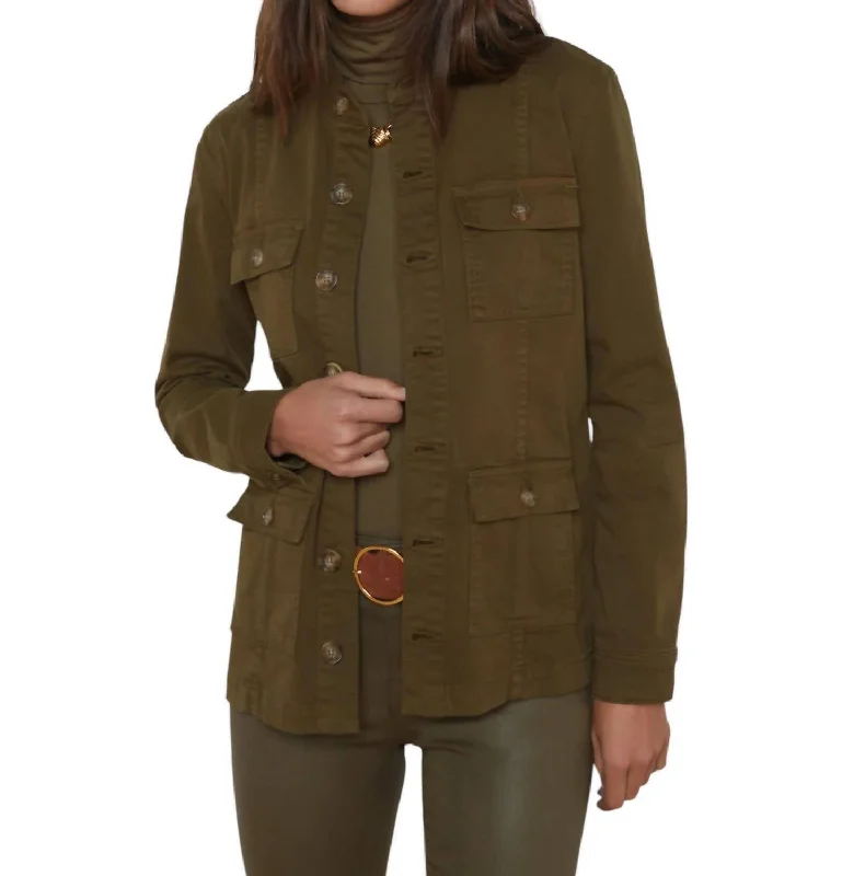 Eudice Utility Jacket In British Khaki