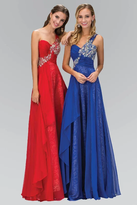 One Shoulder Lace Long Prom Dress Formal Sale