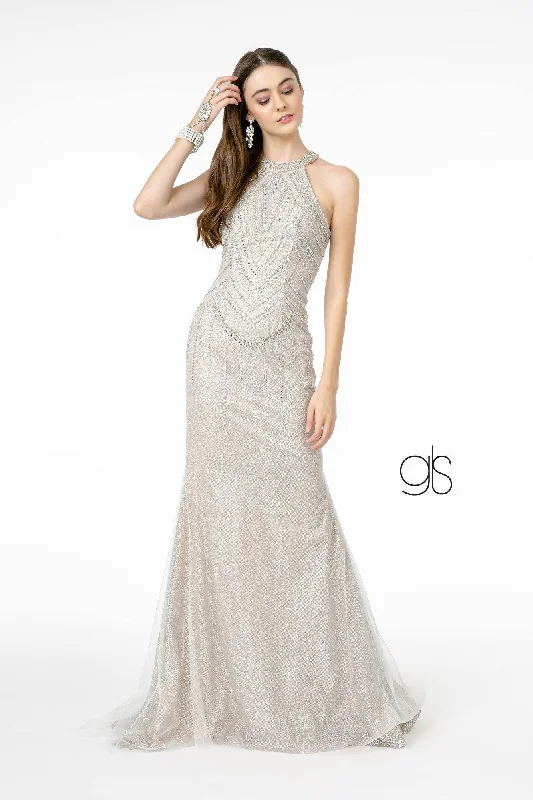 Jewel Embellished Mermaid Mesh Long Prom Dress Sale