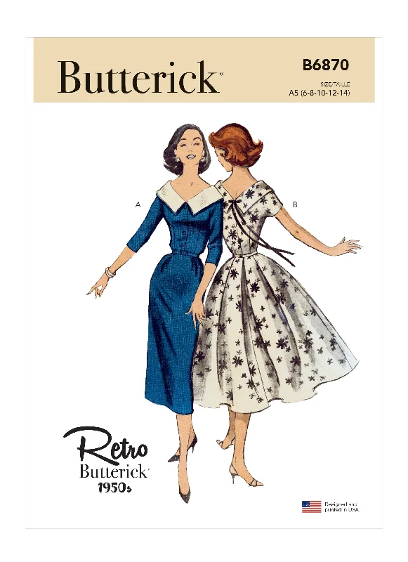 Butterick 6870  Dress and Belt sewing pattern