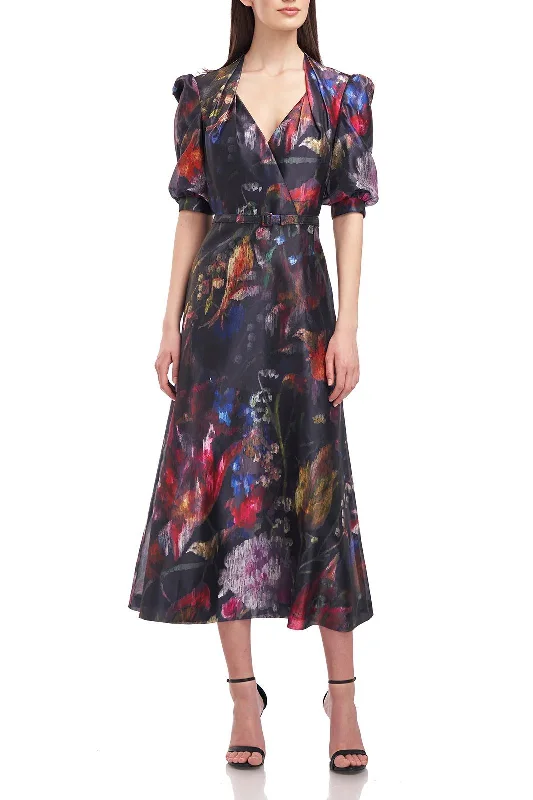 Kay Unger 5515875 Tea Length Floral Print Formal Dress