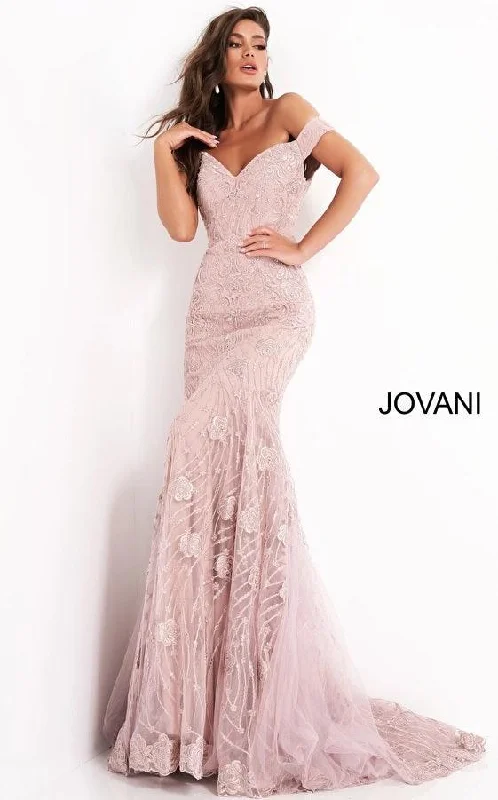 Jovani 00617 Off Shoulder Long Formal Dress