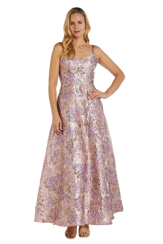 Nightway Long Formal Metallic Dress 22133