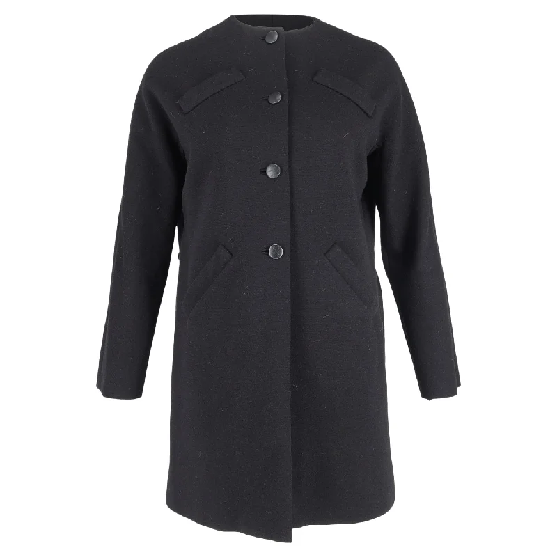 Balenciaga 60s Archive Coat in Black Virgin Wool