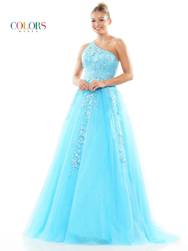 Colors 3217 Prom Long One Shoulder Ball Gown