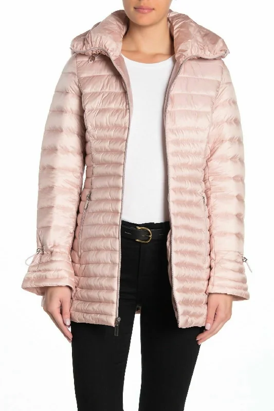 Segal Lightweight Winter Puffer Jacket In Pink