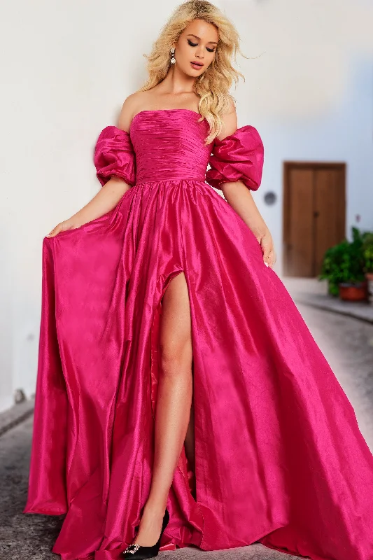 Jovani 24099 Off Shoulder Ruched Bodice Prom Dress