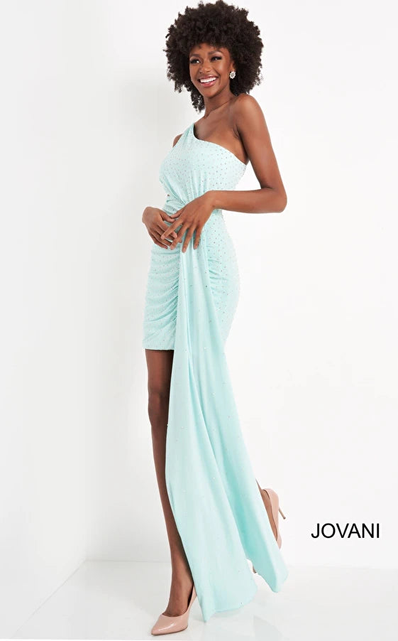 Jovani 04153 One Shoulder Short Homecoming Dress