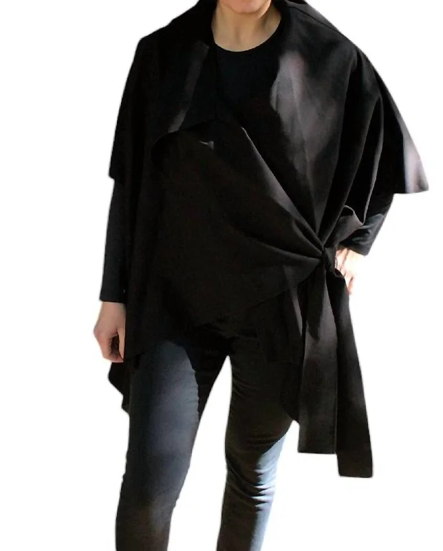 Asymmetric Coat In Black