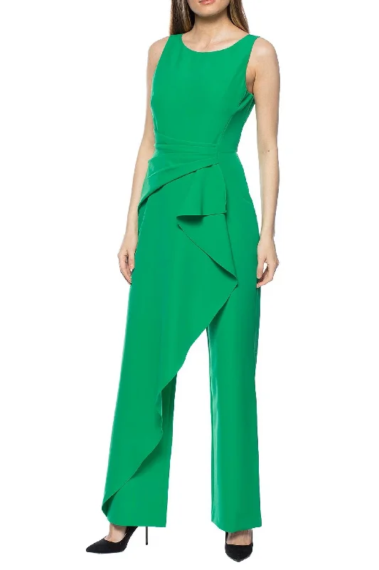 Marina  Sleeveless Cascade Front Drape Jumpsuit