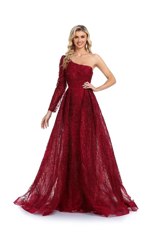 Wine 18 High Couture NR2272 Long One Shoulder Formal Prom Dress Sale