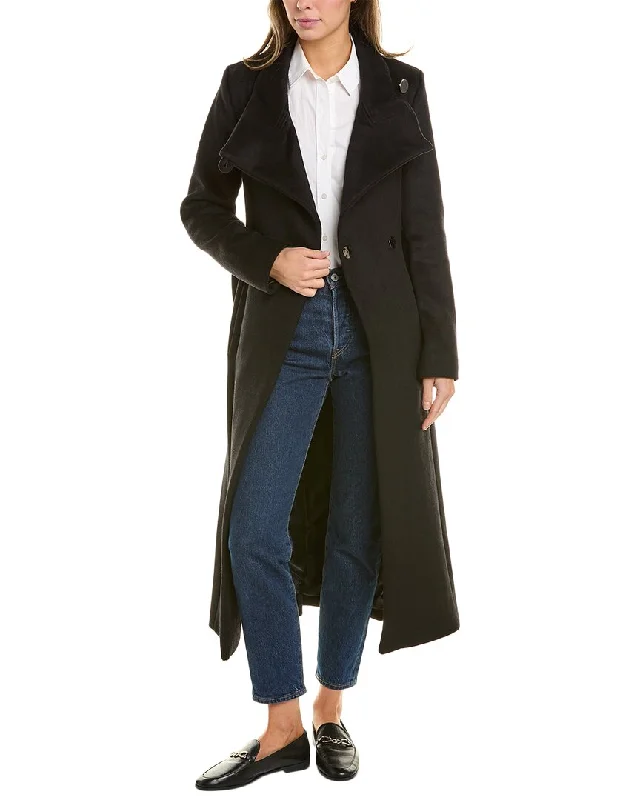 Kenneth Cole New York Belted Maxi Wool-Blend Coat