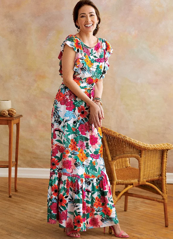 Butterick 6677 Misses' Long Dress Pattern | Easy