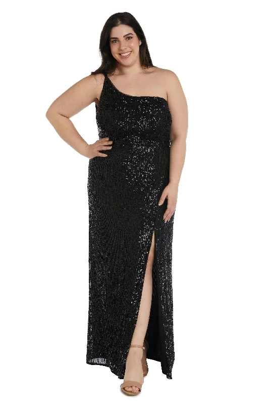 Nightway Long One Shoulder Plus Size Gown 22121W Sale