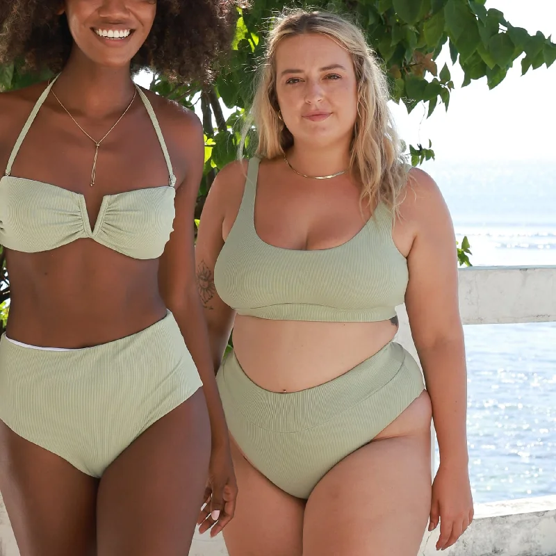 Ginger Bikini Bottom FINAL SALE - Sage Green Ribbed